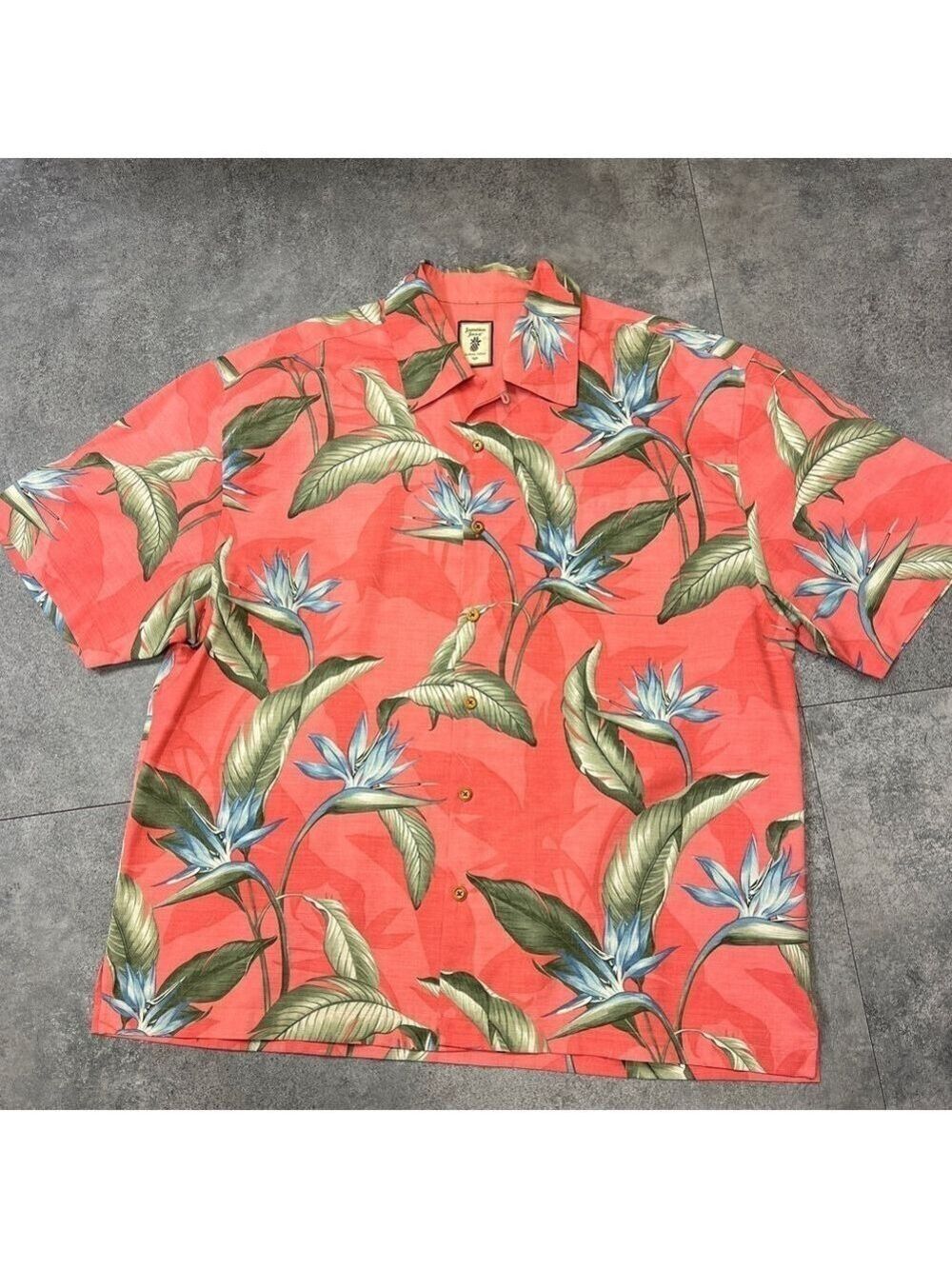 Jamaica Jazz 100% Silk Hawaiian Hawaii Tropical Vacation Button-down Shirt XXL
